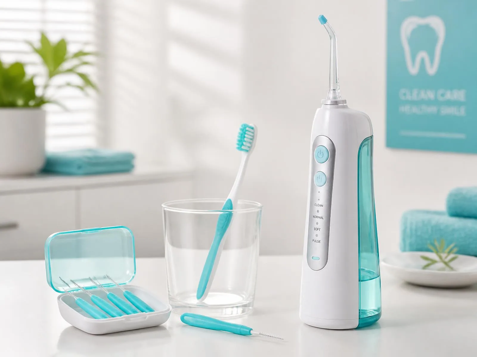 Pomôcky na dentálnu hygienu – medzizubné kefky, zubná kefka a ústna sprcha